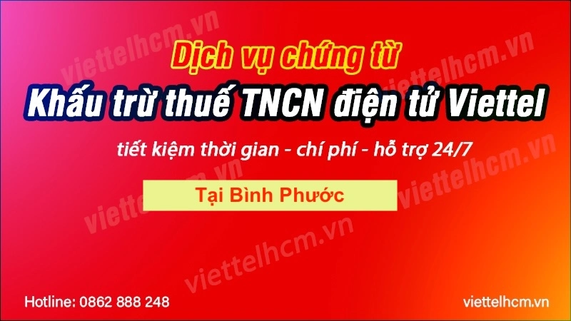 Khuyến mãi Mua chứng từ thuế TNCN Viettel tại Bình Phước