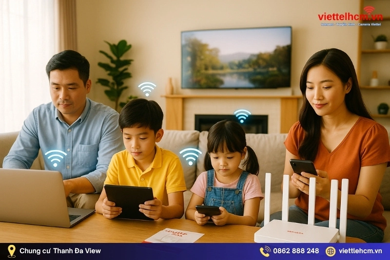 Đăng ký WiFi Viettel tại Đồng Nai - WIFI 6 - Giá cực rẻ 5 Gói internet nào phù hợp cho hộ gia đình 4 người?