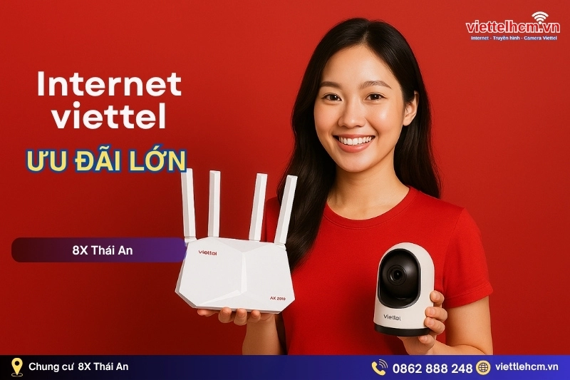 Ưu đãi mới Lắp mạng wifi viettel Chung cư 8X Thái An