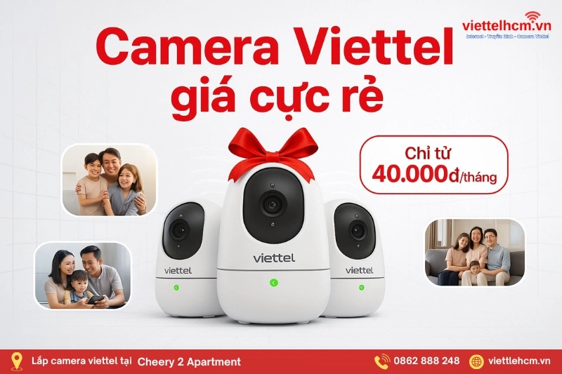 Đăng ký wifi viettel Chung cư Cheery 2 Apartment - WIFI 6 mới nhất 4 Lắp camera Viettel thông minh cho cư dân Cheery 2 Apartment